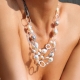 Collana multifilo in ematite, perle di fiume e zirconi cubici