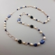 Collana perle di fiume, cianite e quarzi blue light