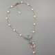 Collana, acqua marina, perle di fiume