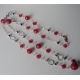 Collana, giada rosa
