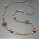 Collana, perle salmone
