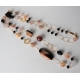 Collana, quarzo cipria, agata striata