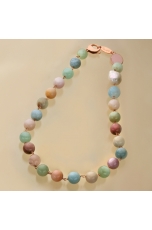 Collier acquamarina multicolor 12 mm