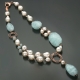 Collier perle barocche, acquamarina milk