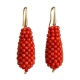 Orecchini goccia tessuta in corallo bamboo rosso