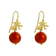 Orecchini, corallo bamboo rosso