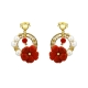 Orecchini fiori corallo rosso sardo 