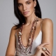 Collana multifilo, granato, perle di fiume, tormaline, pz unico
