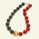 Collier bamboo red e agata nera 16 mm