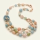 Collier multifilo acquamarina multicolor, perle coltivate
