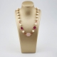 Collier perle di fiume, agata rosa
