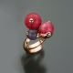 Anello rodonite, quarzo nuvola