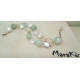 Bracciale quarzo rosa, quarzo rutilato verde,