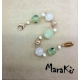 Bracciale quarzo rosa, quarzo rutilato verde