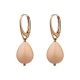 Orecchini goccia 15 per 12 mm corallo bamboo rosa