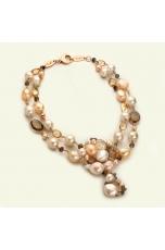 Collier perle coltivate, quarzi- 