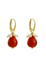Orecchini goccia corallo bamboo, 