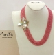 Collier Agata ciliegia, perle coltivate