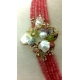 Collier Agata ciliegia, perle coltivate