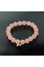 Bracciale quarzo rosa sfacc. 10mm