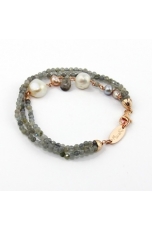 Bracciale labradorite diamond, Perle coltivate