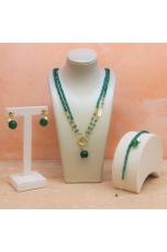 Collana regolabile in agata verde smeraldo