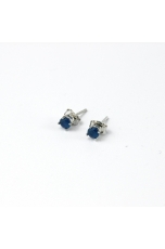 Orecchini punto luce zircone blu