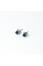 Orecchini punto luce zircone blu