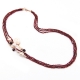 Collier 58 cm a tre fili  Granato taglio diamond