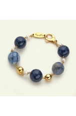 Bracciale bicolor agata blu,  Agata web