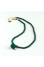 Choker Agata verde smeraldo con melina