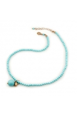 Choker pasta turchese 4 fiori