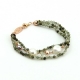 Bracciale quarzo rutilato verde  diamond, perle coltivate