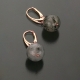 Orecchini, quarzo rutilato grigio