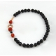 Collier agata nera sfacc. 12 mm  Corallo bamboo rosso