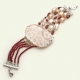 Bracciale granato taglio diamond e cammeo