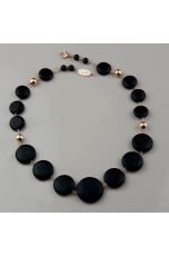 Collier agata nera satinata