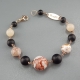 Bracciale diaspro marrone, agata nera satinata