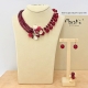Parure Giada rosa, agata ruby, perle e quarzo verde