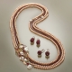Paeure Chanel multifilo, perle coltivate, granato
