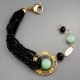Bracciale giada crisoprasio, agata nera