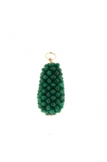 Goccia tessuta  Agata verde smeraldo