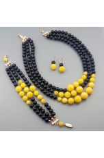 Parure agata nera, agata gialla
