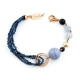 Bracciale agata blu zaffiro diamond, calcedonio, perle coltivate