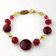 Bracciale agata ruby, quarzo rutilato verde
