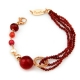 Bracciale agata ruby diamond, giada rosa, perle coltivate