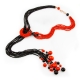 Sciarpetta agata nera  corallo bamboo  rosso