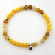 Bracciale giada birmana e  agata gialla 6mm