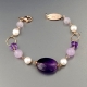 Bracciale  ametista,  perle coltivate