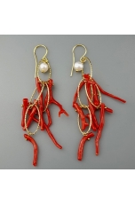 Orecchini corallo rosso sardo